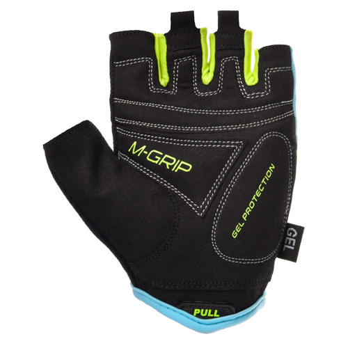 Rękawiczki rowerowe Meteor Gel GX38 XXS niebiesko-zielony