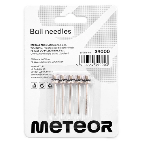 Igły do piłek Meteor w blistrze 5 mm