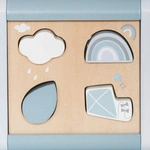 Wooden activity cube blue