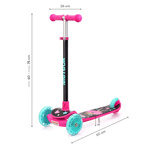 Three-wheel scooter Meteor Funny pink