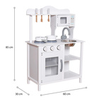 Drewniana kuchnia z akcesoriami biały