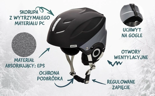 Kask narciarski Meteor Lumi M 55-58 cm czarny/szary