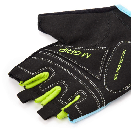 Rękawiczki rowerowe Meteor Gel GX38 XXS niebiesko-zielony