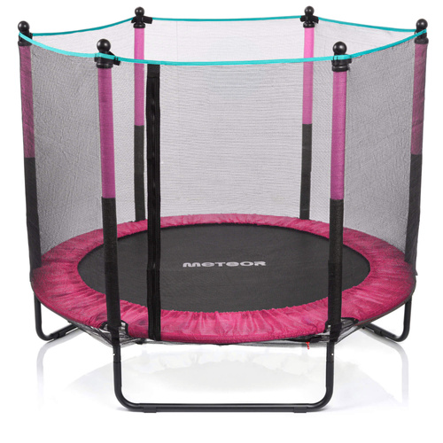 Mała trampolina dla dzieci Meteor TRP-50 140 cm różowy