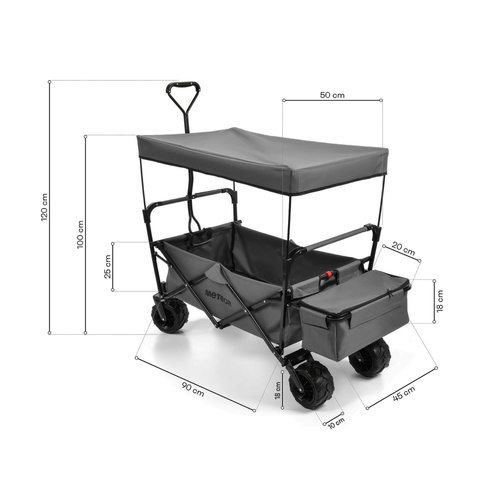 Wózek transportowy z daszkiem Meteor XR-100 szary