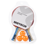 Set of 2 table tennis rackets Meteor Sirocco** and 3 balls