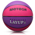 Piłka do koszykówki Meteor Layup 4 różowy/fioletowy