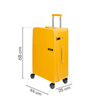 Średnia walizka SwissBags Magna 68 cm żółty