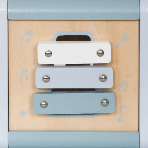 Wooden activity cube blue