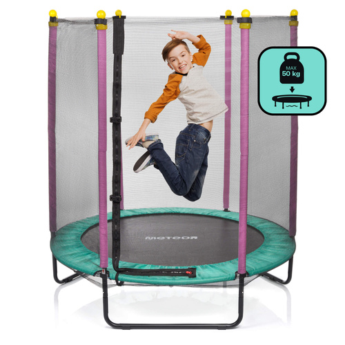 Trampolina dla dzieci Meteor TRP-60 140 cm miętowy/różowy
