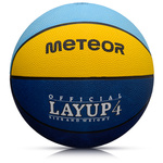Piłka do koszykówki Meteor Layup 4 niebieski/żółty/błękitny