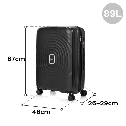 Średnia Walizka SwissBags Echo 67cm Czarna