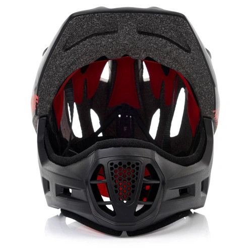 Full-face bicycle helmet Meteor Lupus S 48-52 cm black/red