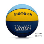 Piłka koszykowa Meteor Layup 4 niebieski/żółty/błękitny