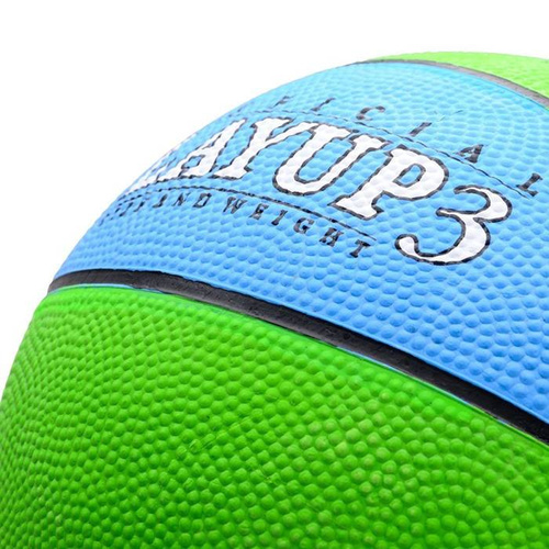 Piłka do koszykówki Meteor Layup 3 niebieski/zielony