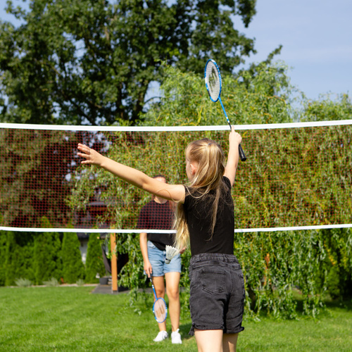 Badminton Set Meteor 2 rackets, 6 ailerons blue