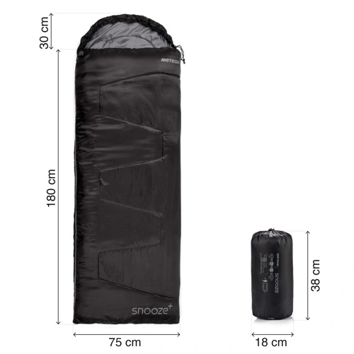 Sleeping bag Meteor Snooze+ black/grey