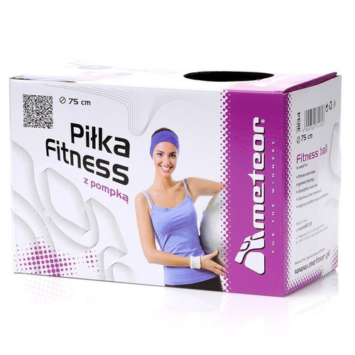 Piłka fitness z pompką Meteor 75 cm czarny