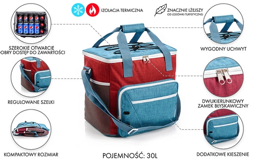 Cooler bag Meteor Frosty 30 l light blue/grey