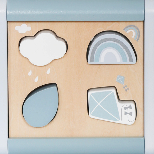 Wooden activity cube blue