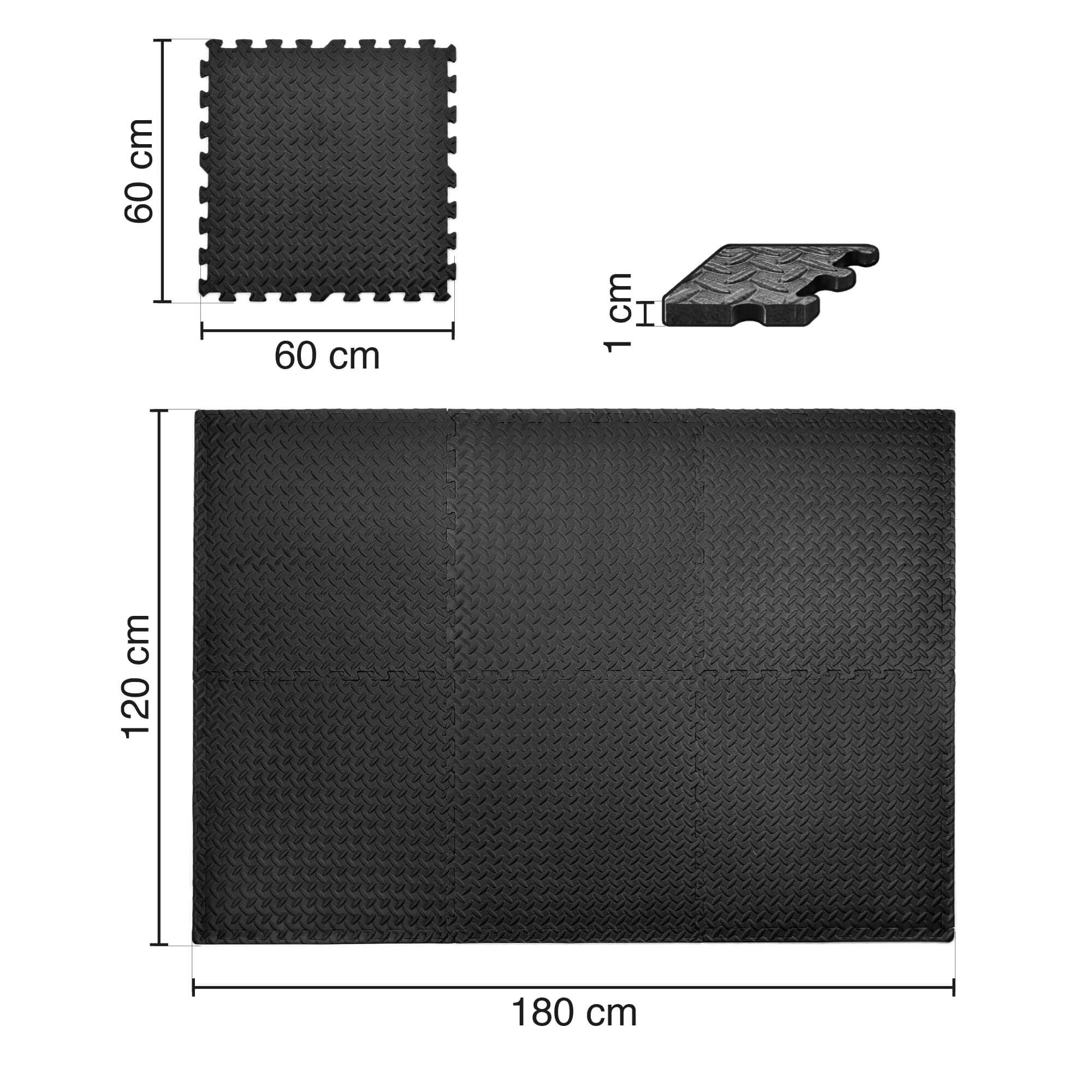 Fitness Puzzle Mat Meteor, 6 Pieces, 180 × 120 cm, EVA Foam 