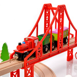 Wooden railway tracks town