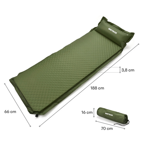 Self inflating mat Meteor 188×66×3,8 cm green