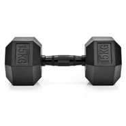 Hantel heksagonalny gumowany Meteor 15kg