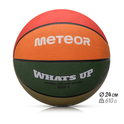 Piłka do koszykówki Meteor What's up 7 zielony/pomarańczowy
