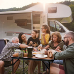 Stół składany z krzesłami Meteor Pesta wood