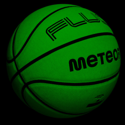 Piłka do koszykówki Meteor Fluo biały/neonowy zielony 7