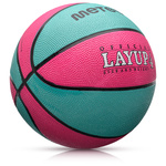 Piłka do koszykówki Meteor Layup 4 różowy/niebieski