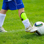 Soccer shin guard Meteor L neon green