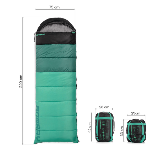 Sleeping bag Meteor Bombay L mint/black