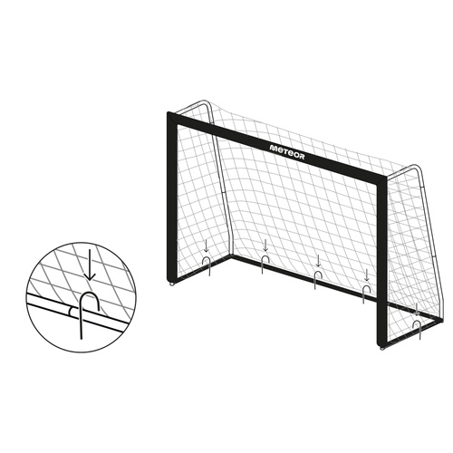 Meteor Football Goal 240x160x85 cm black
