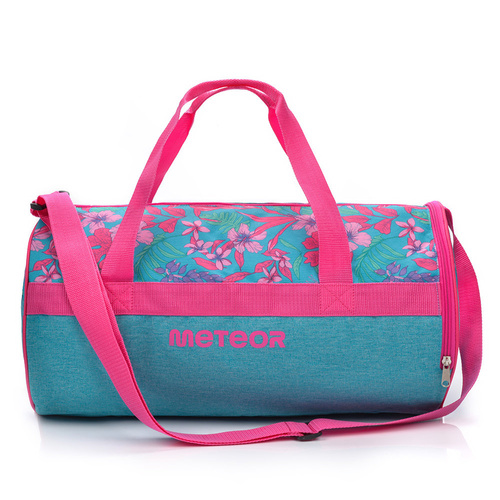Fitness bag Meteor Siggy 25 l blue / pink flowers