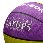 Piłka do koszykówki Meteor Layup 5 żółty/fioletowy