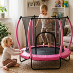 Mała trampolina dla dzieci Meteor TRP-70 140 cm różowy