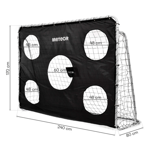 Meteor Football Goal with Target Mat Meteor 240x170x80 cm