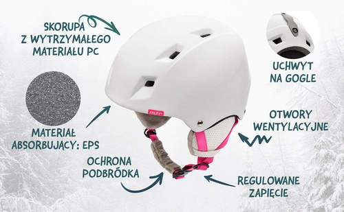 Ski helmet Meteor Kiona S white/pink 53-55 cm