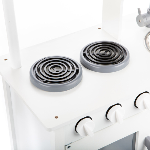 Drewniana kuchnia z akcesoriami biały