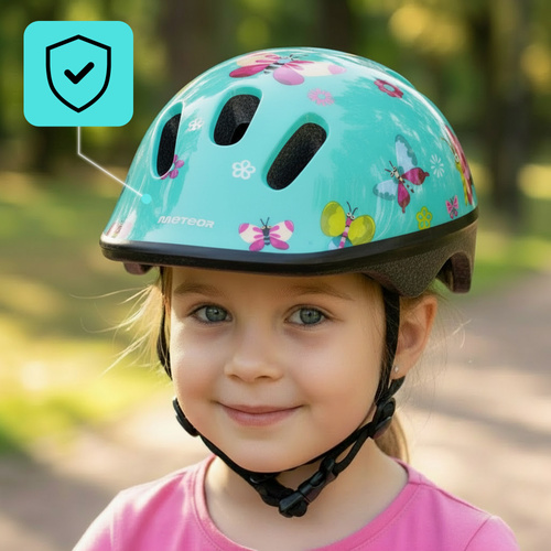 Kask rowerowy dla dzieci Meteor KS06 XS 44-48 cm Butterflies