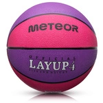 Piłka do koszykówki Meteor Layup 4 różowy/fioletowy