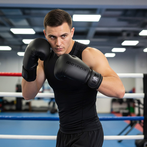 Boxing Gloves Meteor 12 oz training, hook-and-loop strap, PU