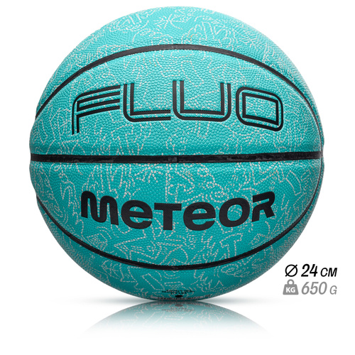 Piłka do koszykówki Meteor Fluo miętowy 7