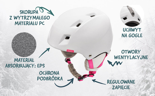 Ski helmet Meteor Kiona XS white/pink 48-52 cm