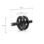 Kółko do ćwiczeń mięśni brzucha podwójne koło Meteor czarny