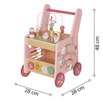 Drewniany chodzik edukacyjny różowy