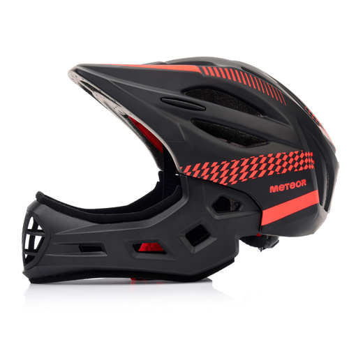 Full-face bicycle helmet Meteor Lupus S 48-52 cm black/red