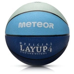 Piłka do koszykówki Meteor Layup 4 niebieski/szary